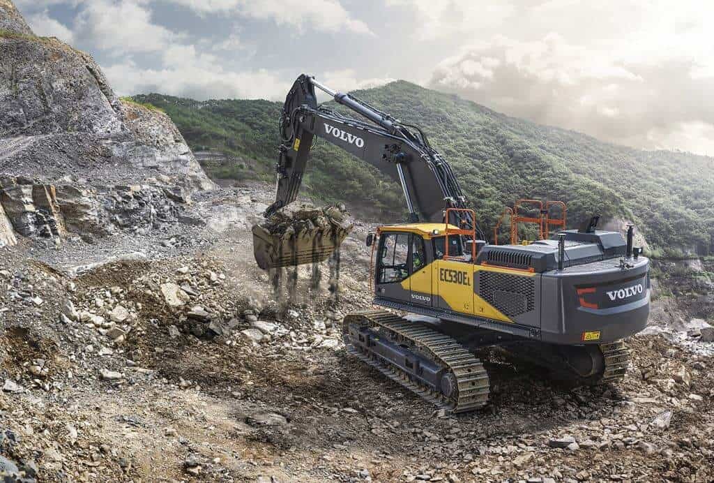 Photograph of a crawler excavator on site
