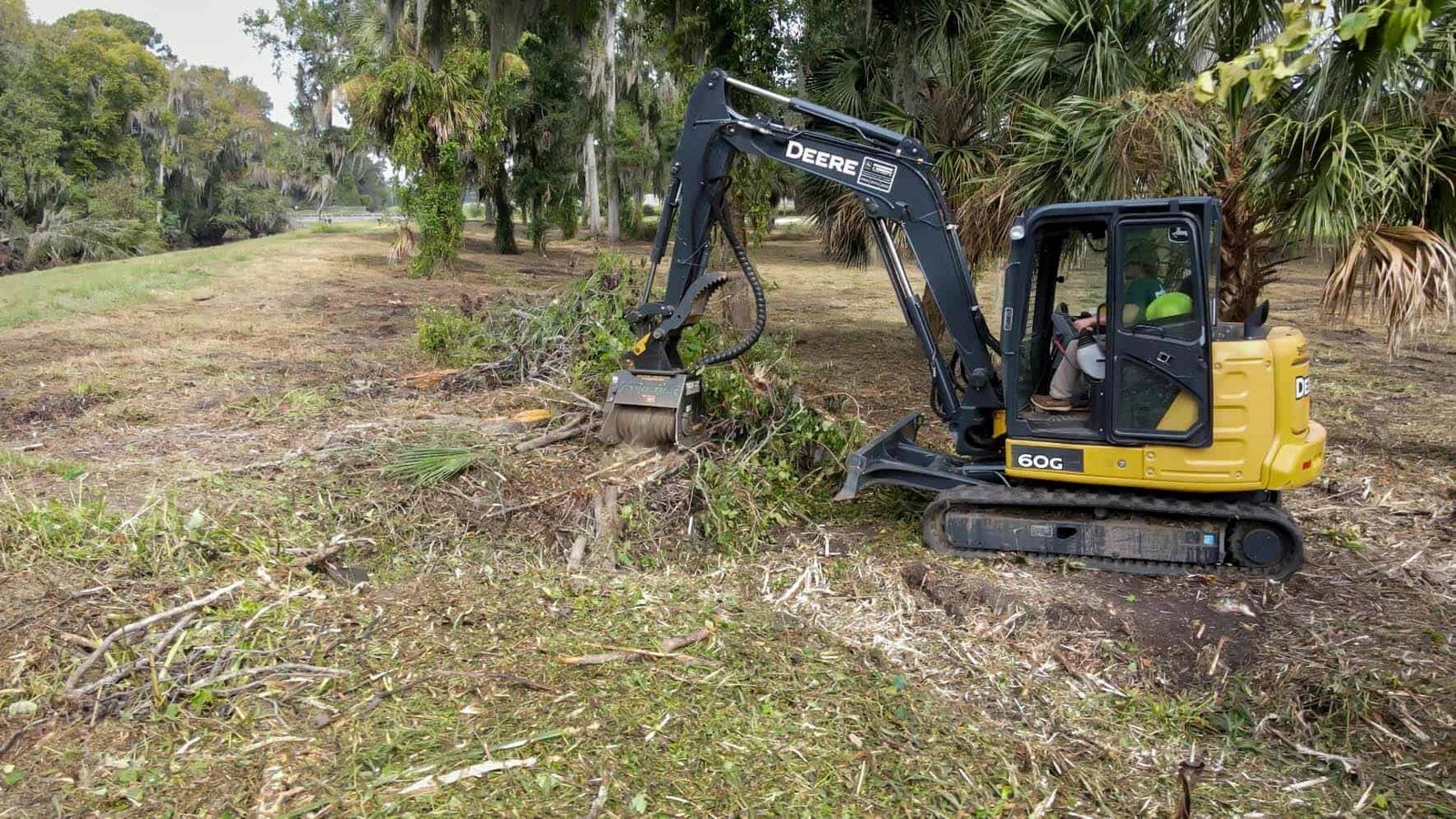 crawler excavator in forests