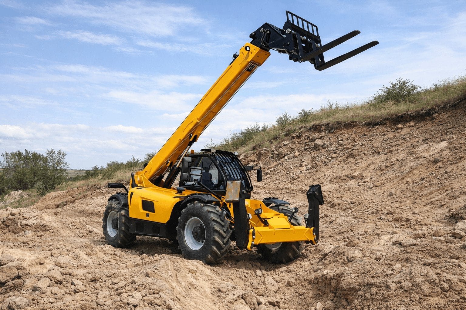 Telehandler on Uneven Terrain